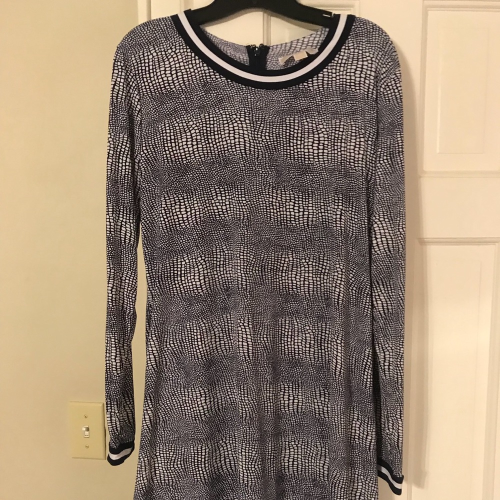 Michael Kors Navy and White Reptile pattern dress